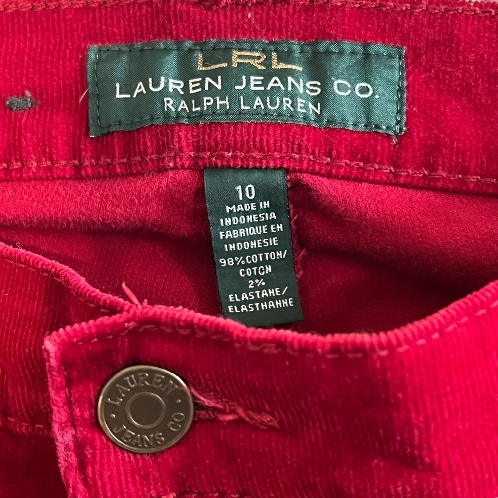 Lauren Ralph Lauren Jean Co. Classic Straight Leg Corduroy Pants Red Size 10 - Picture 5 of 8